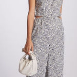 Adelyn Rae Anthropologie Helena Jumpsuit Navy Cream Floral NEW Size XS Photo 0