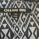 Gianni Bini Gianna Bini Tatiana Jacquard Dress XS Navy Blue Tribal Geometric Southwestern Photo 5