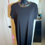 Michael Michael Kors Black Spandex T Shirt Dress w Slits Large EUC Photo 2