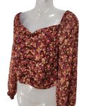 BB Dakota By Steve Madden Don't Ruche Me Top Pumpkin Kaija Floral Size Small NWT Photo 2