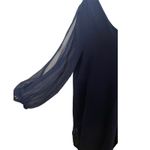 Lulus NWT Classic Romantic Semi-Formal Flowy Chiffon Navy Cocktail Dress Large Photo 3