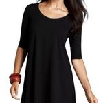 Eileen Fisher  Tunic Shift Dress Black Stretch Jersey 3/4 Sleeve Knit Size XS Photo 0