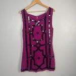 Free People  SPEAK EASY Size 4 Pink Sequins Beads Mini NEW FLAWED Photo 1