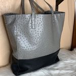 Halogen Gray & Black Leather Tote Photo 9