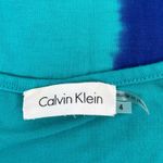 Calvin Klein  Tie Dye Scoop Neck Midi Dress Waist Tie Blue Green Size 4 Photo 9