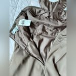 NWT LM Collection Brown / Taupe Beaded Halter Neck Empire Waist Formal Dress Photo 11