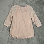 Soft Surroundings  Shirt Women Small Blush Pink Teresa Tunic Neutral Boho Peasant Photo 1