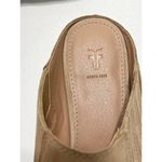 Frye Rowen Gore Suede Leather Mule Slip Stacked Heel On 6.5 Beige Photo 8