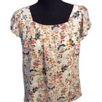 Allegra K Floral Butterfly Short Sleeve Lined Womens Top Small S Photo 0