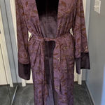 re:named ‎ Plum Velvet Trimmed Belted Robe Photo 0