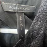 BCBGMAXAZRIA Juliane Black Dress Large textured bodice Asymmetrical pleat Hem Photo 11