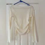 Sage The Label Anthropologie Cream Long Sleeve Cinched Top Size Large NWT Photo 1