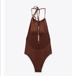 ZARA  halter swimsuit in brown NEW Photo 5