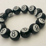 Black eight ball stretchy bracelet Photo 0