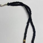 Women’s Black / Gold Tone Wood Bead Beaded Black Costume Necklace Handmade Photo 2