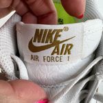Nike  Size 9.5 Air Force 1 '07 NN Next Nature DV3808-101 Bronzine White Leather Photo 6