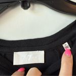 7 For All Mankind  Mix‎ Media Femme Eyelet Embroidered Puff Sleeve Top Black XS Photo 3