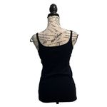 J.Crew Womens Ruffle Collar Strappy Tank Top Blouse Navy Preppy Casual M Cotton Photo 3