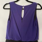 Aidan Mattox  Blue Black Bodycon Draped Top Dress Womens S Cocktail Mini V Neck Photo 3