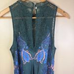 Free People Intimately Marsha Printed Trapeze Slip Dress Size XS Green Boho Photo 6