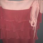 Theory  pink ruffle silk square neck dress Photo 5