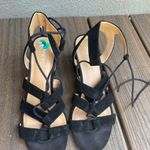 Nine West Black Suede Lace Up Gladiator Sandal - size 8M Photo 3