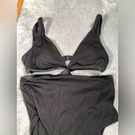 Aerie full coverage large long black ribbed one piece swim suit Photo 2
