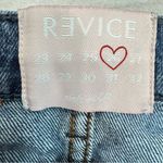 Revice Denim REVICE Patchwork Jeans Frayed Button Fly Blue Denim Pockets Love at First Sight Photo 10