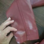 Burgundy leather like jacket size small women's, super cute style by do… Red Photo 2