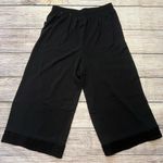 Adrianna Papell Wide Leg Black Gaucho Cropped Pants Womens Large Crochet Boho Photo 8