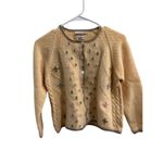 Sportworld Butter Wool Button Front Embroidered Patterns Long Sleeve Cardigan‎ L Yellow Size undefined Photo 1