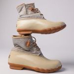 Sperry Women's Saltwater Duck Boots Waterproof Rubber Rain Boot Size 7.5 Beige Photo 0