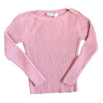 Liz Claiborne Vintage 90s Baby Pink Boat Neck Button Ribbed Sweater Size Large Photo 0