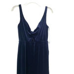 Dessy Lovely Velvet Twist Front Cutout Maxi Dress Midnight Blue Size 2 NWT Photo 5