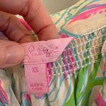 Lilly Pulitzer  Houston Top Ring the Bellboy Silk Sleeveless Tulips Pink Green XS Photo 2