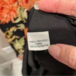 Cute tropical silk sleeveless midi dress Talbots flowy lined vacation breeze Black Size 4P Photo 3