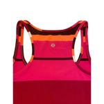Women's Lululemon Pink/Burgundy/Orange Striped Color Block Tank Top, Size 4 Pink Photo 4