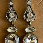 NWT Crystal Drop Statement Earrings Silver Photo 0