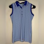 NEW Ralph Lauren RLX Airflow Sleeveless Golf Polo Women’s XS Blue Geo Photo 5