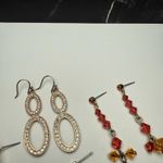 Rhinestone Dangle Drop Pierced Earrings Lot Of 4 Mix Some Bead Beaded Photo 10