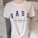 NASA White Short Sleeve Tie Front T Photo 3