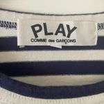 Comme des Garçons PLAY Heart Striped Long Sleeve T-Shirt Blue/White Small Photo 4