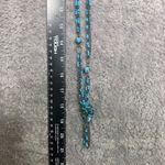 Boho Long Beaded Necklace Blue Multi Photo 2