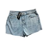 NWT Womens Guanyy Denim Raw Hem High Waisted Jean Shorts Photo 2