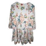 ZARA Floral Patterned Tiered Babydoll Long Sleeve Mini Dress Photo 3