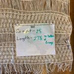 POL Callahan Anthropology Knit Top M/L Cream Ivory Crochet Fringe Boho Boxy Photo 4