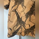 Jane and Delancey  Cropped Button-Down Shirt Blouse Giraffe Safari Size Small S Photo 4