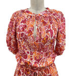 Poupette St. Barth Mini Bona V Red Chagal Printed Pink Orange Dress Size Small Photo 3