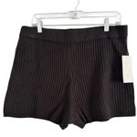 Spiritual Gangster NWT Shortie Black Ribbed Knit Shorts Women’s Size Large Photo 3