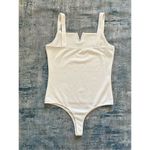 TCEC  White Ribbed Knit Square Neck V Notch Bodysuit XL Photo 1
